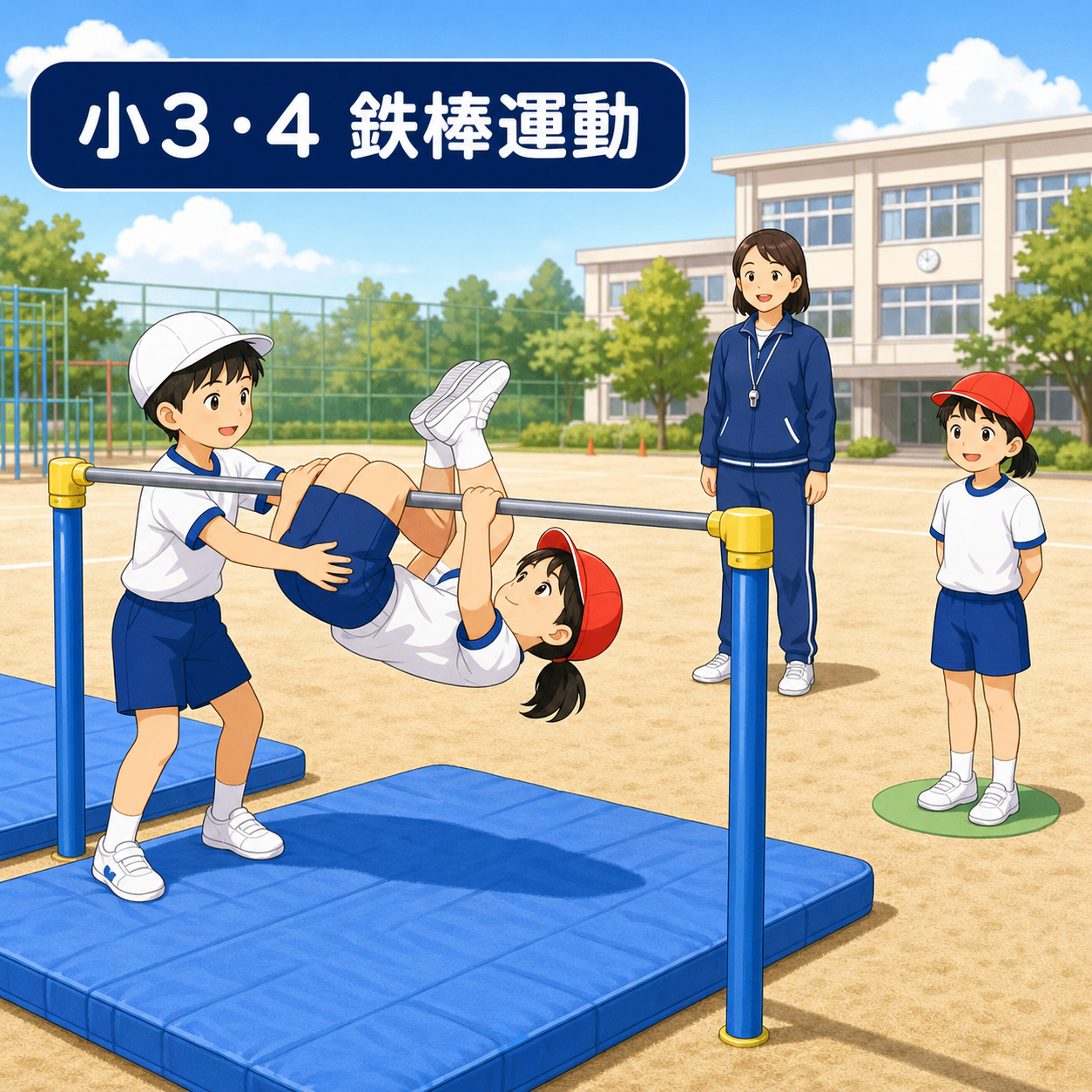 鉄棒運動|前回り下り