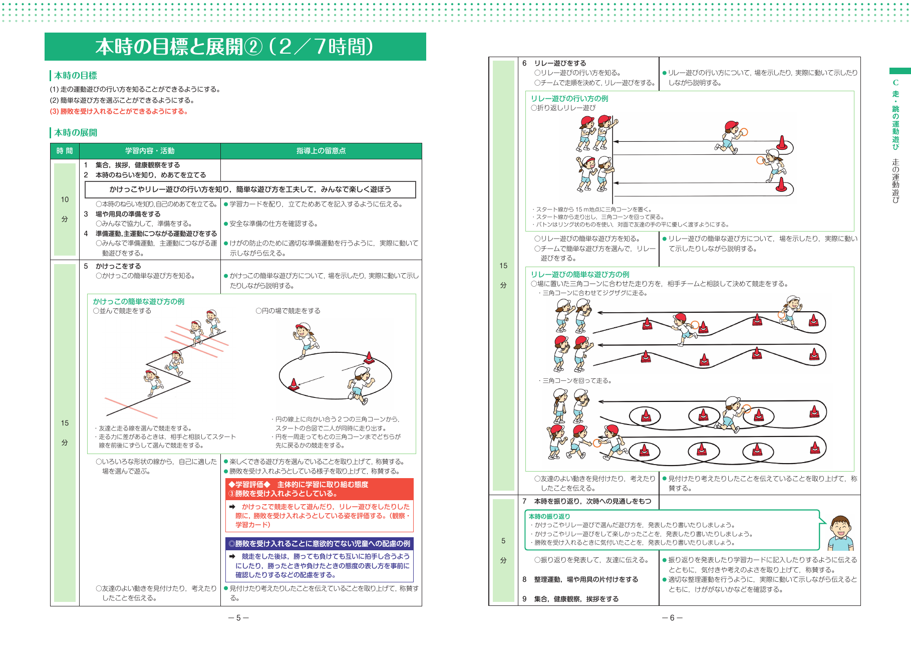 スポーツ庁「走の運動遊び」公式資料の折り返しリレー遊びのコース例