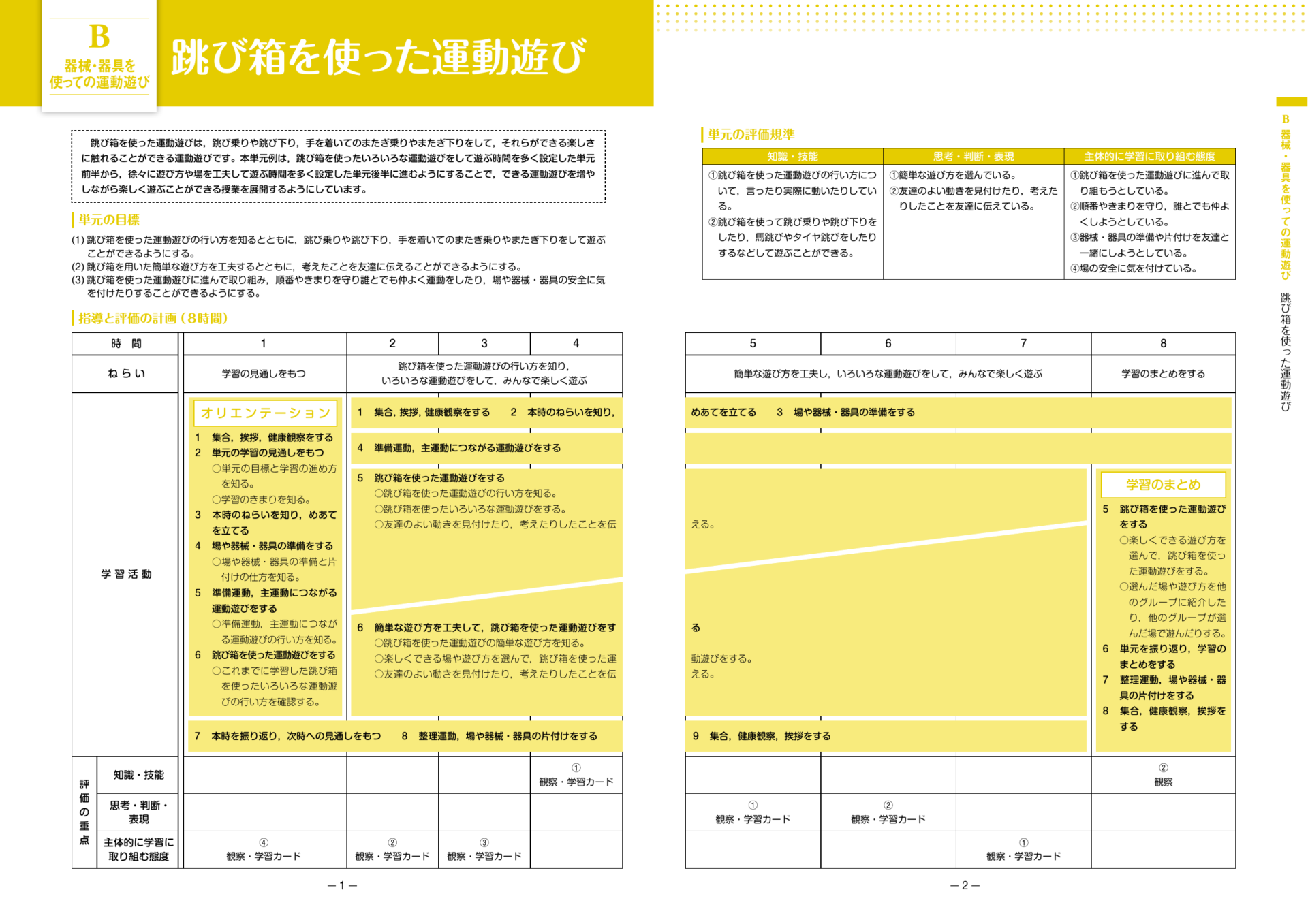 スポーツ庁 跳び箱を使った運動遊び