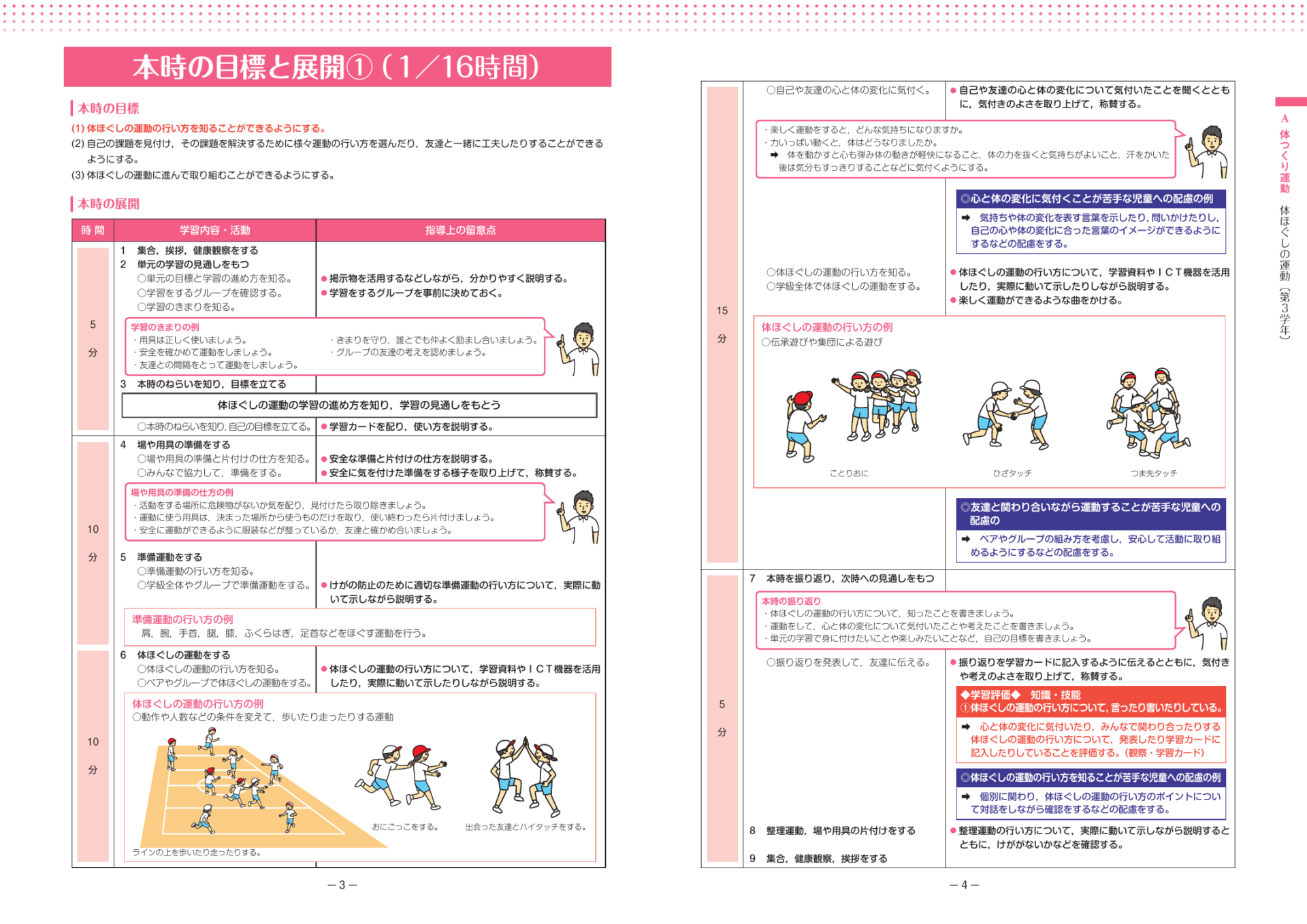 スポーツ庁 第3学年体ほぐしの運動の公式授業展開