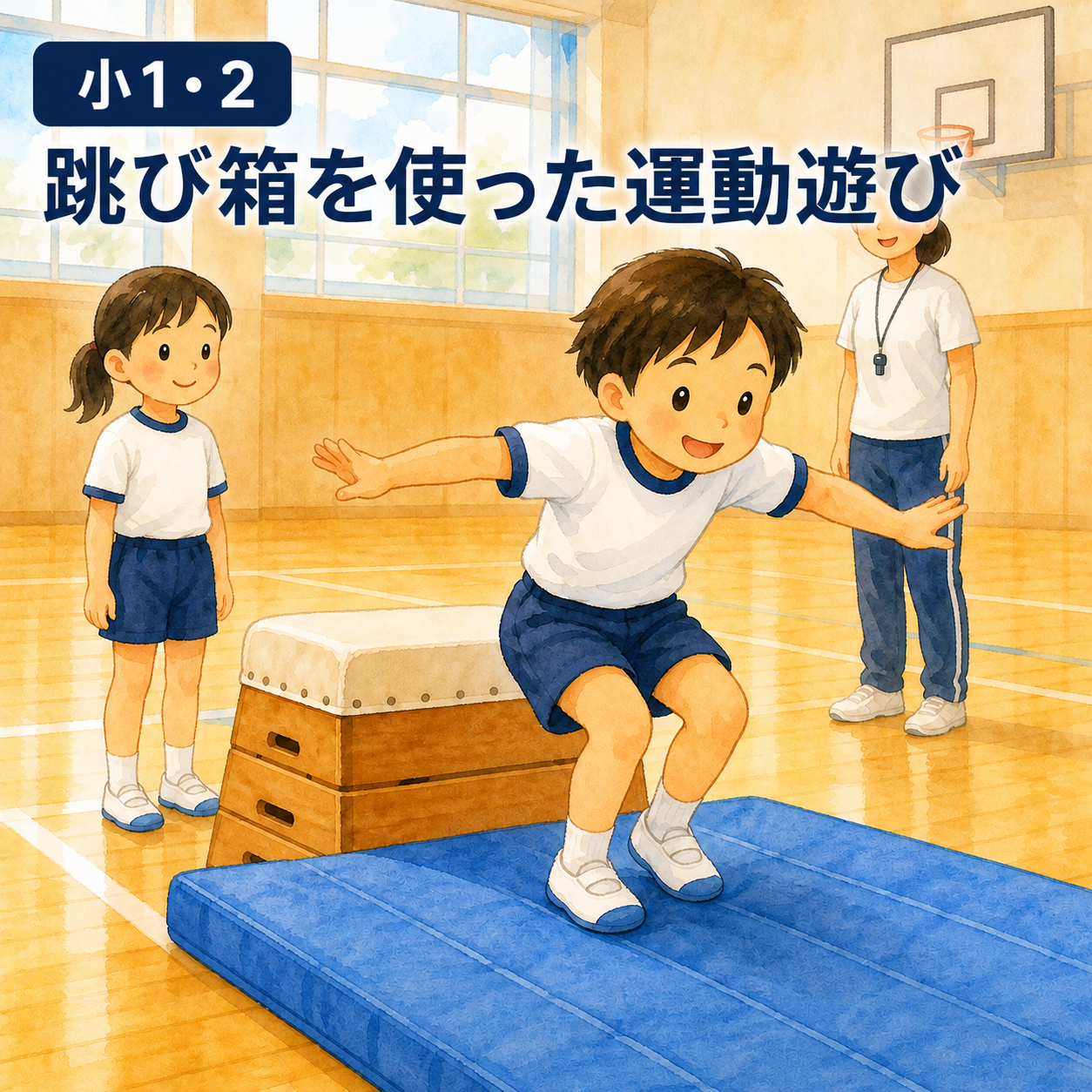 小1・2 跳び箱を使った運動遊び